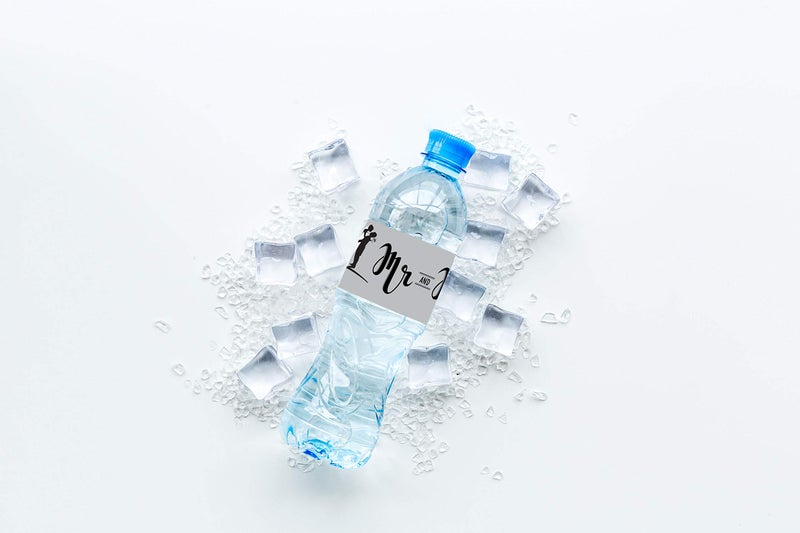 InStockLabels.com Mr. and Mrs. Silhouette Water Bottle Labels 2 x 8 Inch 50 Total Stickers On A Roll - Image 2